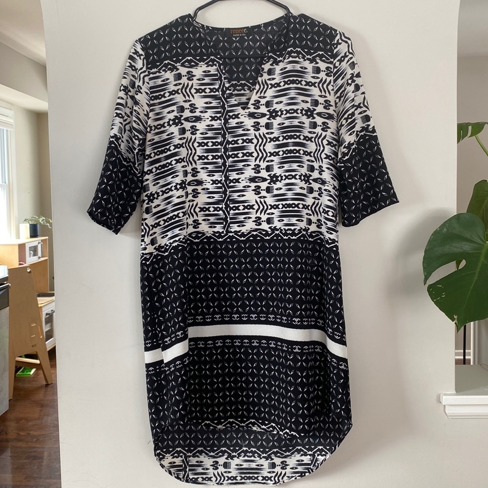 Renee C. Patterned Smock Dress